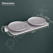 Plantex Dual Soap Holder for Bathroom/Acrylic Double Round Soap Dish/Stand/Bar/Soap Case/Bathroom Accessories - Pack of 1 (VIG-122, Grey)