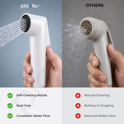 Plantex Self Cleaning Health Faucet for Toilet/ABS Plastic Jet Spray for Bathroom/Hand Gun/ Without Hose Pipe - Pack of 1 (White)