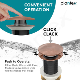 Plantex Pure Brass Waste Coupling for Wash Basin /5 inch Coupling Out let System Full Thread Sink Waste Coupling - Pack of 1 (Rose Gold)