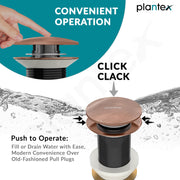 Plantex Pure Brass Waste Coupling for Wash Basin/ 5 inch Drain Out let System Full Thread Pop up Matt Waste Coupling for Wash Basin - Pack of 1 (Matt Rose Gold)