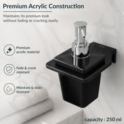 Plantex Liquid Soap Dispenser for Bathroom/Acrylic Shampoo Dispenser/Hand wash Dispenser/Bathroom Accessories - Pack of 1 (VIB-137, Black)