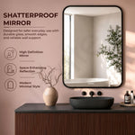 Plantex Aluminium Frame Mirror for Wall/Rectangle Wall Mount Mirror for Bedroom/Dressing Room/Living Room/Entryway - (24x32 Inch-Black)