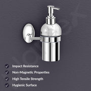 Plantex 304 Grade Stainless Steel Silver Wash Basin Handwash Holder/Wall Mounted Dispenser/Bathroom Accessories - Oreva (Chrome)