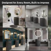 Plantex Pedestal Wash Basin/Acrylic Resin & Quartz Free Standing Wash Basin/Oval Basin for Bathroom/Home/Office - (10047, Grey)