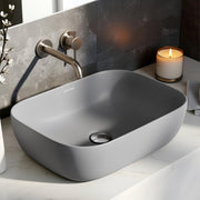 Plantex Ceramic Tabletop Washbasin/Bathroom Basin Sink/Basin for Bathroom/Wash Basin for Restaurant, Hotel (Matt Grey - 18 x 13 x 5 Inch)