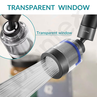 Plantex Stainless Steel Tap Extension for Kitchen Sink/360° Swivel Kitchen Sink Faucet Extender/Upto 80% Water Saving/3 Anti-Splash Modes/Fits F22 and M24 mm tap (XL-3001/Black)