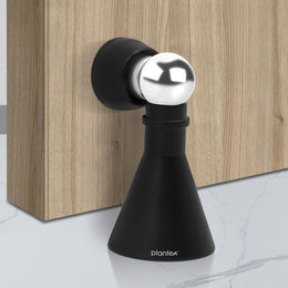 Plantex Door Stopper Magnetic/High Grade Stainless Steel Door Catcher/5 Inch Door Magnet Stops for Home/360 Degree Angle Door Magnet for Home/Office/Hotel - (Black)