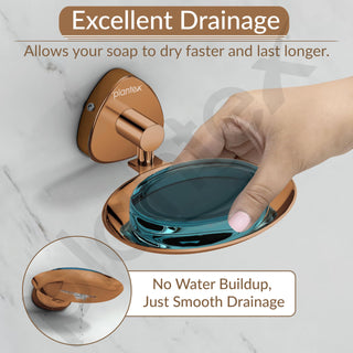 Plantex J4 Stainless Steel Wall Mounted Soap Holder for Bathroom/Soap Holder for Kitchen/Soap Stand for Bathroom/Bathroom Accessories (PVD Rose Gold Finish) Angel