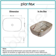 Plantex Ceramic Tabletop Sink/Basin for Bathroom/Wash Basin with Brown Veins/Basin for Living Room, Hotel (Marble Finish, 18 x 13 x 5.5 Inch)