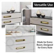 Plantex Concealed Handle for Sliding Door/Sliding Door Handle/224mm Concealed Handle for Wardrobe/Kitchen Cabinet - Pack of 2 (Brass Antique)