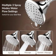 Plantex Shower Head for Bathroom with Shower Arm/Bathroom shower Combo-430B Strong ABS Combo/Shower for bathroom/Rain Shower/4 Inch Shower Head/9 Inch Shower Arm/Adjustable Head