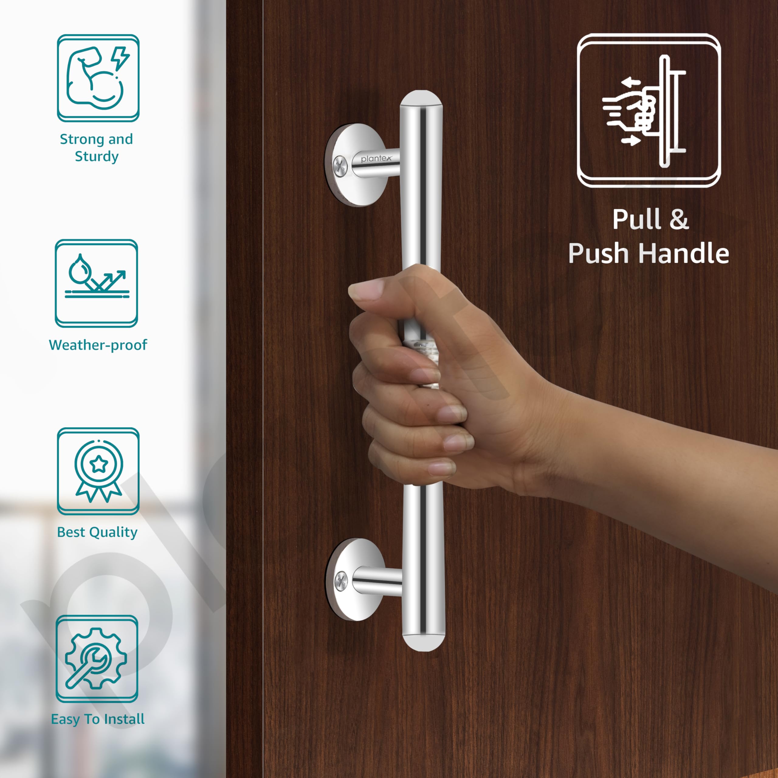 Plantex Pooja Room Door Handle/8 Inch Handle/Pull Push Main Door