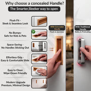 Plantex Sliding Door Handle/Concealed Handle for Sliding Door/160mm Concealed Handle for Wardrobe/Kitchen Cabinet - Pack of 4 (PVD Rose Gold)