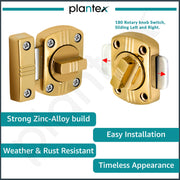 Plantex Heavy Duty Baby Latch for Bathroom/Door Latch Lock for Toilet/Door Stopper for Bathroom/Bathroom Accessories -Pack of 1 (PVD Gold)