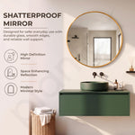 Plantex Aluminium Frame Mirror for Wall/Round Wall Mount Mirror for Bedroom/Dressing Room/Living Room/Entryway - (DIA-24in - Gold)