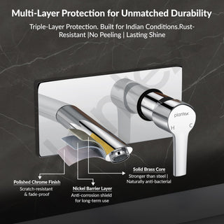 Plantex Pure Brass Basin Mixer Tap Hot and Cold/Tap for Wash Basin with Brass Wall Flange and Teflon Tape-7 Year Warranty by Plantex (BAL-527 -Chrome Finish)