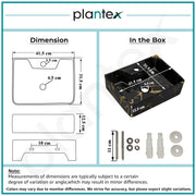 Plantex Wall Hung Wash Basin for Bathroom/Ceramic Square Countertop Basin/Bathroom Sink/Black Washbasin for Home/Hotel (16x12.5x5 Inch)