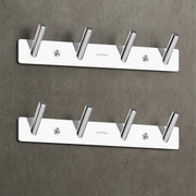 Plantex Wall Hooks for Hanging Cloth/Stainless Steel Towel Hangers/Bathroom Robe Hooks/Door Hangers/Round Wall Hook/Hook Rail for Hanging Keys - 4 Hooks (Pack of 2, Chrome)