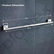 Plantex 304 Grade Stainless Steel Single Towel Rod for Bathroom/Towel Hanger/Towel Holder/Bathroom Accessories - Decan (Chrome)