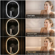 Plantex LED Bathroom Mirror with 3 Tone/Designer Mirror for Living Room/Bedroom/Dressing Room - Capsule Shape (18 X 24 Inch)