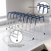 Plantex Stainless Steel Plate Stand for Kitchen Cabinet/10 Slot Plate Rack for Kitchen/6-Inch Rubber-Gripped Dish Stand(Size-6Inches, Slot- 10, Pack of 1)