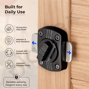 Plantex Latch Lock for Door/Baby Latch for Bathroom/Latch Lock for Main Door/Door Stopper - Pack of 1 (Black)