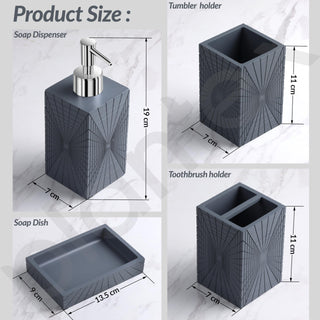 Plantex Polyresin Bathroom Accessories Set Soap Dispenser/Toothbrush Holder/Tumbler Holder/Soap Dish - 4 Piece(924)