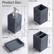 Plantex Polyresin  Bathroom Accessories Set Soap Dispenser/Toothbrush Holder/Tumbler Holder/Soap Dish - 4 Piece(924)