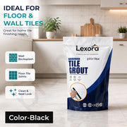 Plantex Lexora Premium Tile Grout/Waterproof Tile Gap Filler for Kitchen & Bathroom Wall Tiles Joint Filler/Crack Resistant/Chemical Resistant/Stain Resistant – 1 kg (Black)