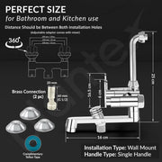 Plantex Wall Mixer for Bathroom 3 in 1 with Water Saving Aerator/Mixer Tap for Bathroom With L-Bend Provision for Overhead Shower and Hand Shower-7 Year Warranty- (LEA-719-Chrome)