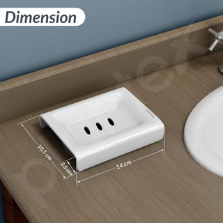 Plantex Acrylic Floor Soap Holder for Bathroom/Soap Case/Soap Dish/Bathroom Accessories - (White)