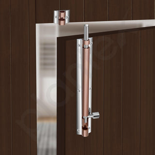 Plantex Heavy Duty 8-inch Joint-Less Tower Bolt for Wooden and PVC Doors for Home Main Door/Bathroom/Windows/Wardrobe - Pack of 2 (703, Rose Gold and Chrome)