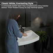 Plantex Platinum Ceramic Rectangular Wall Hung Basin/Washbasin for Bathroom/Wall Mounted Wash Basin/Sink for Living Room with 10 Years Glaze Warranty by Plantex(Glossy White - 20 x 15 x 8 Inch)