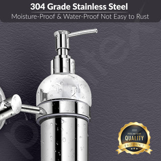 Plantex 304 Grade Stainless Steel Silver Wash Basin Handwash Holder/Wall Mounted Dispenser/Bathroom Accessories - Oreva (Chrome)