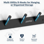 Plantex Wall Hooks for Hanging Cloth/Stainless Steel Towel Hangers/Bathroom Robe Hooks/Door Hangers/Round Wall Hook/Hook Rail for Hanging Keys - 4 Hooks (Pack of 3,  Z-Black)
