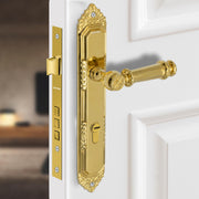 Plantex Heavy-Duty Door Lock Set - Main Door Lock Handle Set/ 6-Lever Lock Mechanism with 3 Years of Warranty/Mortise Lock with 3 Keys, Brass Lock Body & Cylinder(596 - Gold)