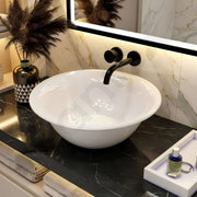 Plantex Ceramic WashBasin/Tabletop Wash Basin/Basin for Bathroom/Kitchen/Home/Office - (White - 16 x 16 x 6 Inch)