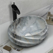 Plantex Ceramic Wash Basin for Bathroom/Table Top Ceramic Basin/Washbasin for Hotel/Restaurant (Marble Finish - 18 x 15 x 7 inch)