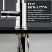 Plantex Pull-Down Kitchen Sink Tap/304 Stainless Steel Sink Tap for Kitchen Basin with 360â° Swivel Spout/Kitchen Sink Faucet- (1062, Chrome)