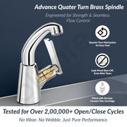 Plantex Pure Brass High Neck Pillar Cock Water Tap with Teflon Tape/360 Degree Swivel Spout/Single Lever Tabletop Basin Sink Cock - (3503, Chrome)