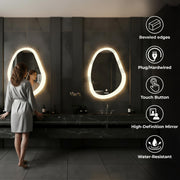 Plantex LED Bathroom Mirror with 3 Tone/Designer Mirror for Living Room/Bedroom/Dressing Room - Oval Shape (18 x 24 Inch)
