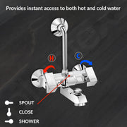 Plantex Brass Wall Mixer for Bathroom 3 in 1/L-Bend Connector for Overhead/Hand Shower/Spout Mixer Tap/Mixture Tap for Bathroom with 7-Year Manufacturer's Warranty-(Pri-319-Chrome)
