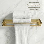 Plantex 304 Grade Stainless Steel Towel Rack/Towel Holder for Bathroom/Towel Hanger/Stand/Bathroom Accessories Set - Squaro (Brass Antique Finish)