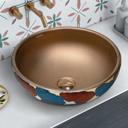 Plantex Ceramic Countertop Wash Basin/Basin for Bathroom/Designer Basin for Home/Office/Restaurant (Bronze - 16.5 x 16.5 x 6 Inch)