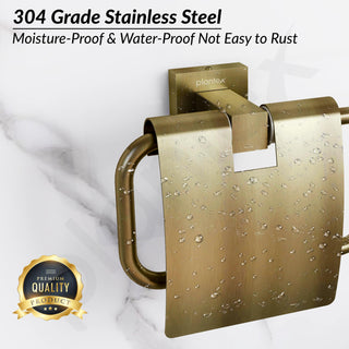 Plantex 304 Grade Stainless Steel Tissue Paper Roll Holder/Toilet Paper Roll Holder for Bathroom Accessories - Splash (Antique)