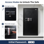 Plantex 106 Ltr. Safe Locker For Home/Digital Locker/Electronic Safety Locker with Master & User Dual Code Access with Emergency Key/2 Years Warranty By Plantex (Black)