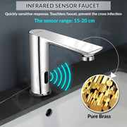 Plantex Brass Sensor Tap for Wash Basin with Brass/Touchless Basin Faucet/Electronic Pillar Tap for Wash Basin-(Chrome)