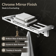 Plantex Towel Rack for Bathroom/304 Grade Stainless Steel Towel Bar/24 Inch Towel Hanger/Towel Stand/Bathroom Accessories - Pack of 1 (Tesla - 2706, Chrome)
