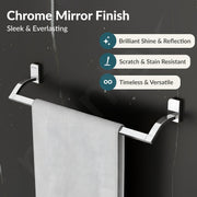 Plantex 304 Grade Stainless Steel Towel Rod for Bathroom/Towel Bar/24 Inch Towel Hanger/Towel Holder/Bathroom Accessories - Pack of 1 (1901, Chrome)