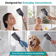 Plantex Hand Shower for Bathroom/3 Mode Multifunctional Shower/5-Inch ABS Plastic Silicone Handheld Shower/Easy Mode Switching – (Chrome, APS-679)
